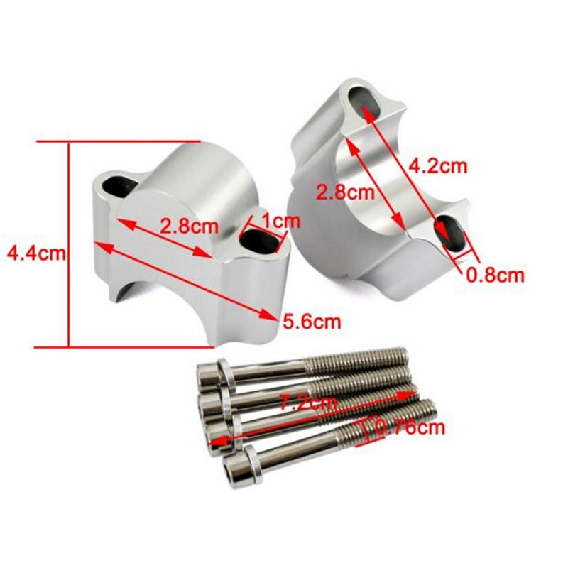 Silver Cnc Aluminum Motorcycle Handlebar Riser Kit For Honda Kawasaki 1 1/8" Bar