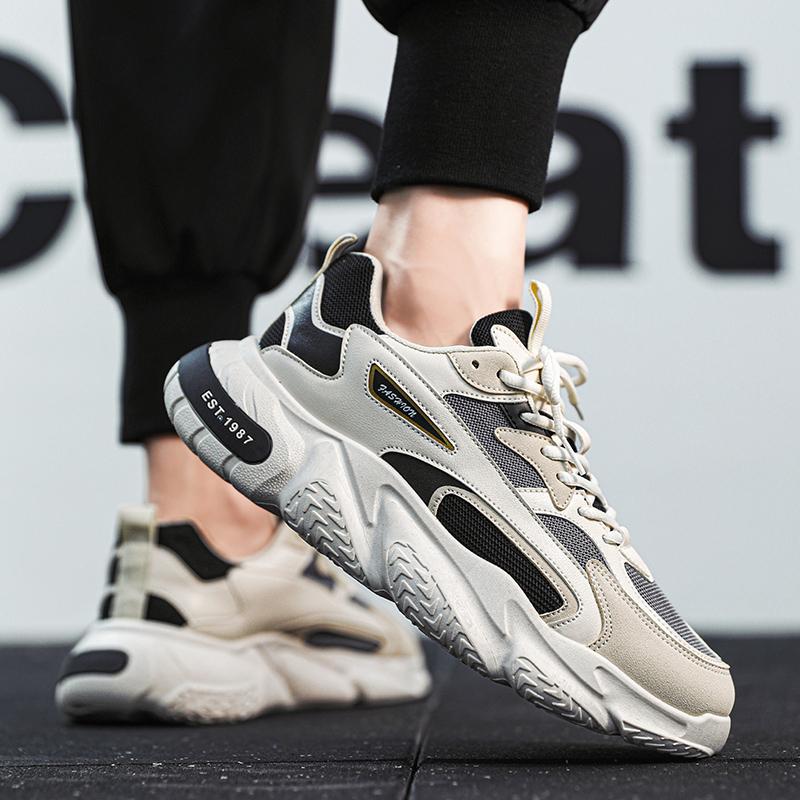 Fashion Thick Bottom Sneakers for Men Mesh Breathable Elevated Increase 2024 New Fashion Casual Simple All-match Men Shoes Summertime