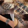 Nepal Ethnic Style Vintage Silver Alloy Crystal Bracelet For Women Gift