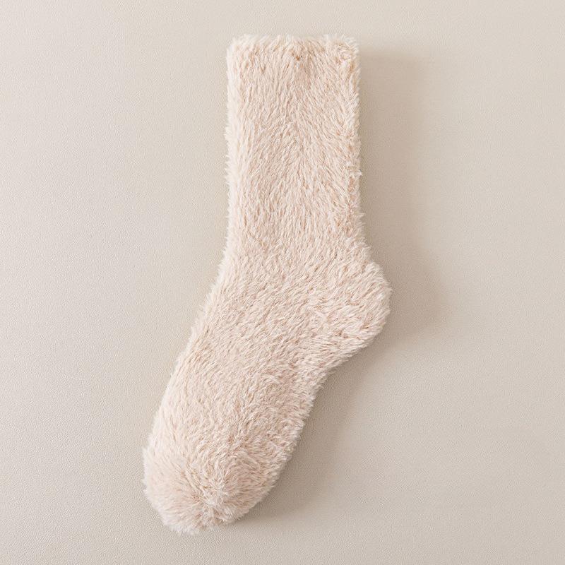 Autumn and Winter Coral Fleece Socks - Children's Thick and Warm Non-Fluffy Mid-Calf Socks with Fleece - Home Sleep Socks