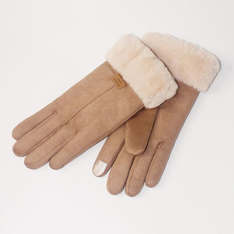Mănuși de damă 2023, mănuși de toamnă și iarnă, drăguțe, cu blană, calde, cu deget întreg, mănuși pentru femei, sport în aer liber, mănuși feminine