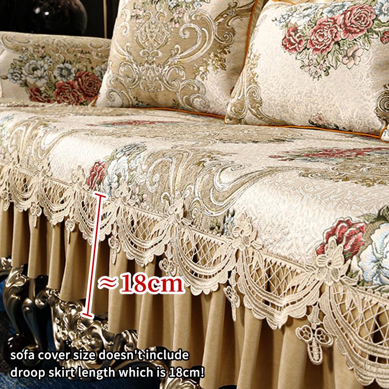 European Jacquard Sofa Covers Luxury Chenille Anti-slip Couch Cushion Living Room Sofa Protective Cover Sofa Towel Home Decor