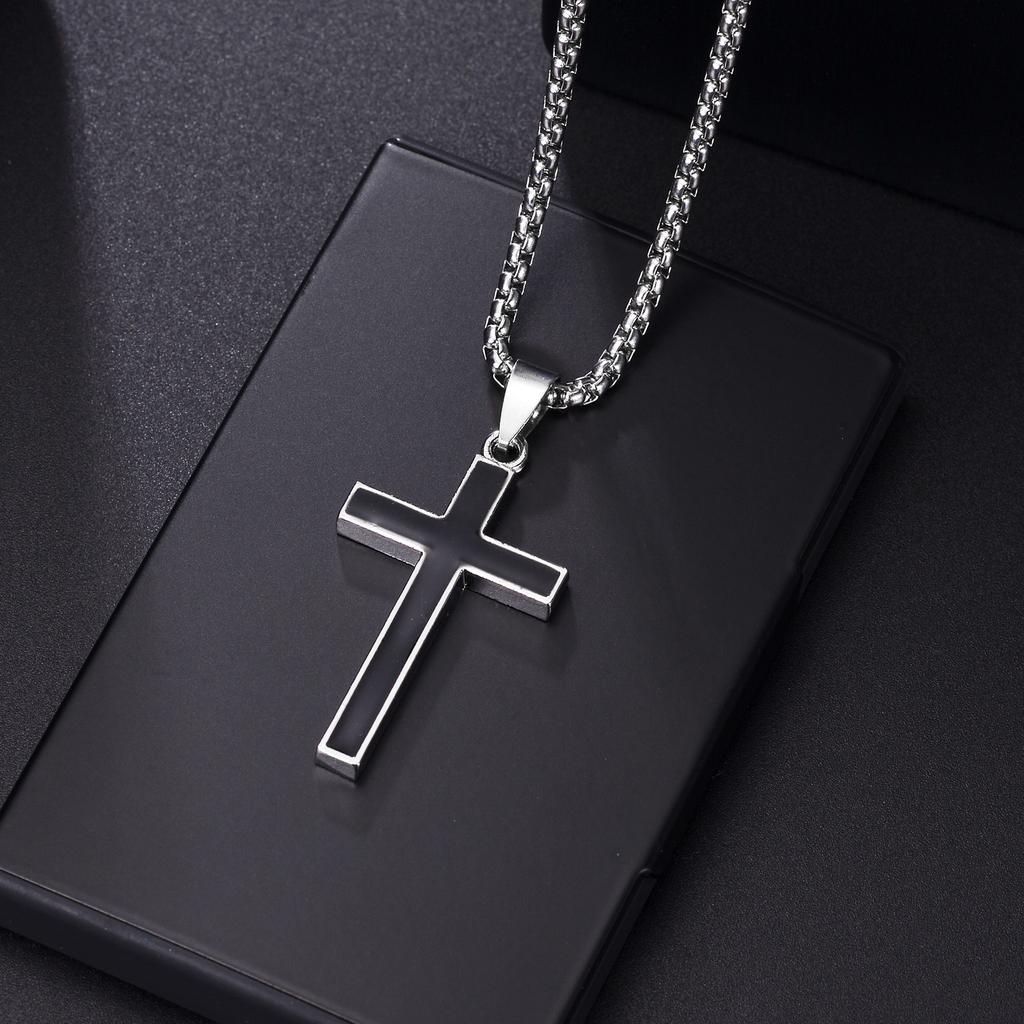 Christian Jesus Cross Necklace for Women Men Stainless Steel Chains Choker Religion Pendants Jewelry Prayer Baptism Gift