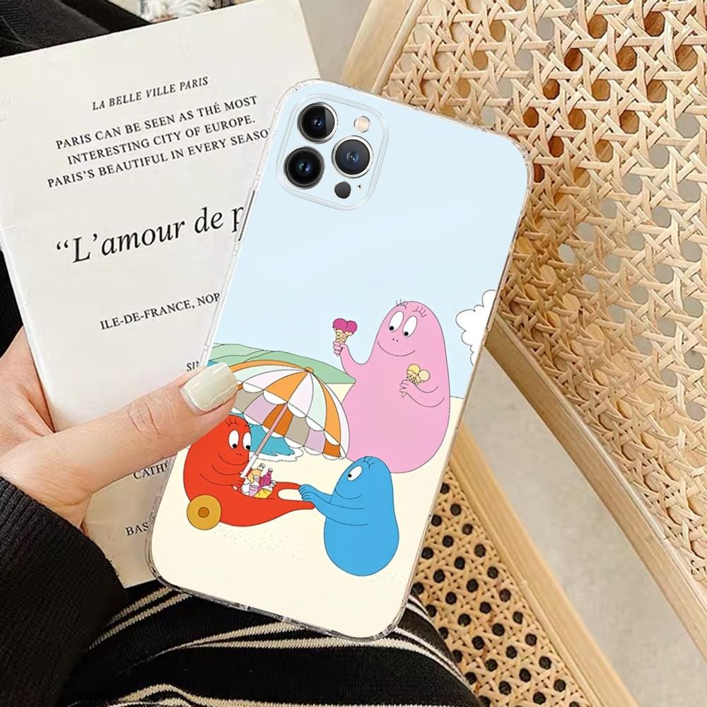 Cartoon Barbapapa Phone Case For iPhone 14 13 12 Mini 11 Pro XS Max X XR SE 6 7 8 Plus Soft Silicone Cover