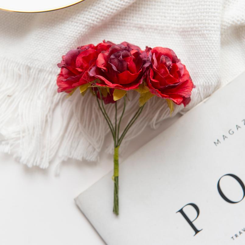 

18 шт. Искусственные цветы букет роз для свадьбы декоративный венок рождественские поделки ваза сделай сам дом сад коробка для конфет скрапбукинг 6 Pieces красный