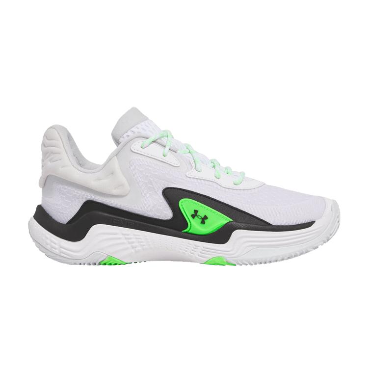 

Under Armour Spawn 7 White Green Shock Black Unisex Sneakers 3028461-101 42.5