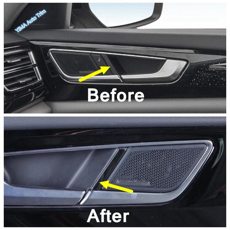 Door Handle Holder Window Lift / Storage Box Upper Decor Cover Trim Black Brushed For VW Volkswagen Atlas / Teramont