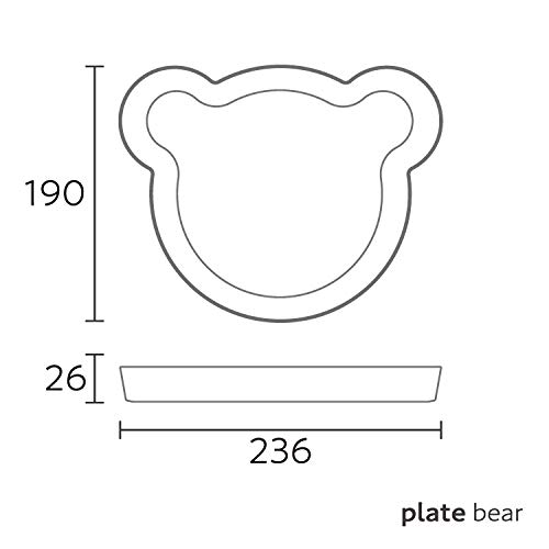 tak Kids Dish Plate Bear, Navy, 19 x 23.6 x 2.6 cm (JTN-0110-NV)