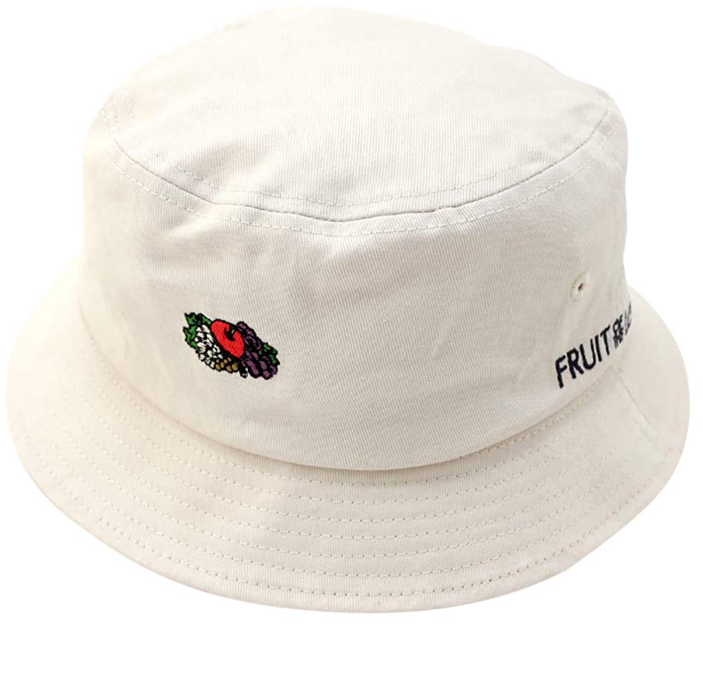 

FRUIT OF THE LOOM Logo Embroidery Bucket Hat Unisex Hat Cap Bucket Casual Hat Logo Men s Women s FTL White