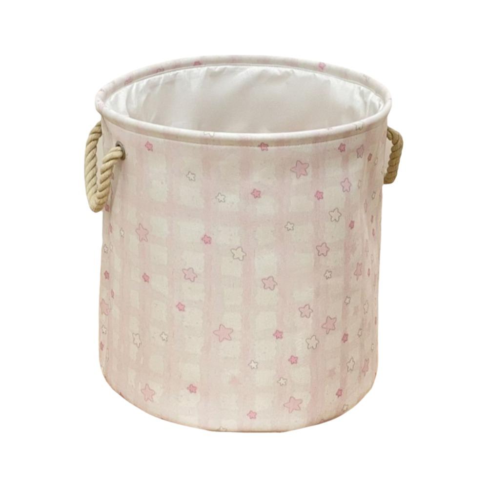Cute Dirty Clothes Basket Round Shape Sundries Storage Basket Portable Laundry Hamper Apartments