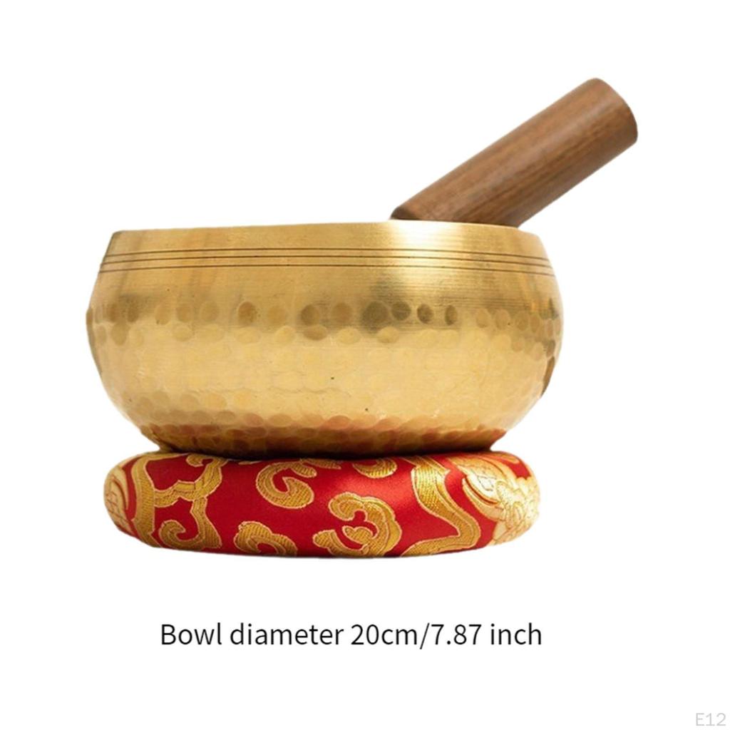 Tibetan Hand Hammered Singing Bowl Set Copper for Meditation Enthusiasts Musical Instrument