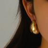 Simple Chunky Drop Earrings For Woman Gold Plated Personalized Waterdrop Stud Earring 2023 Fashion Jewelry Party Girls Gifts