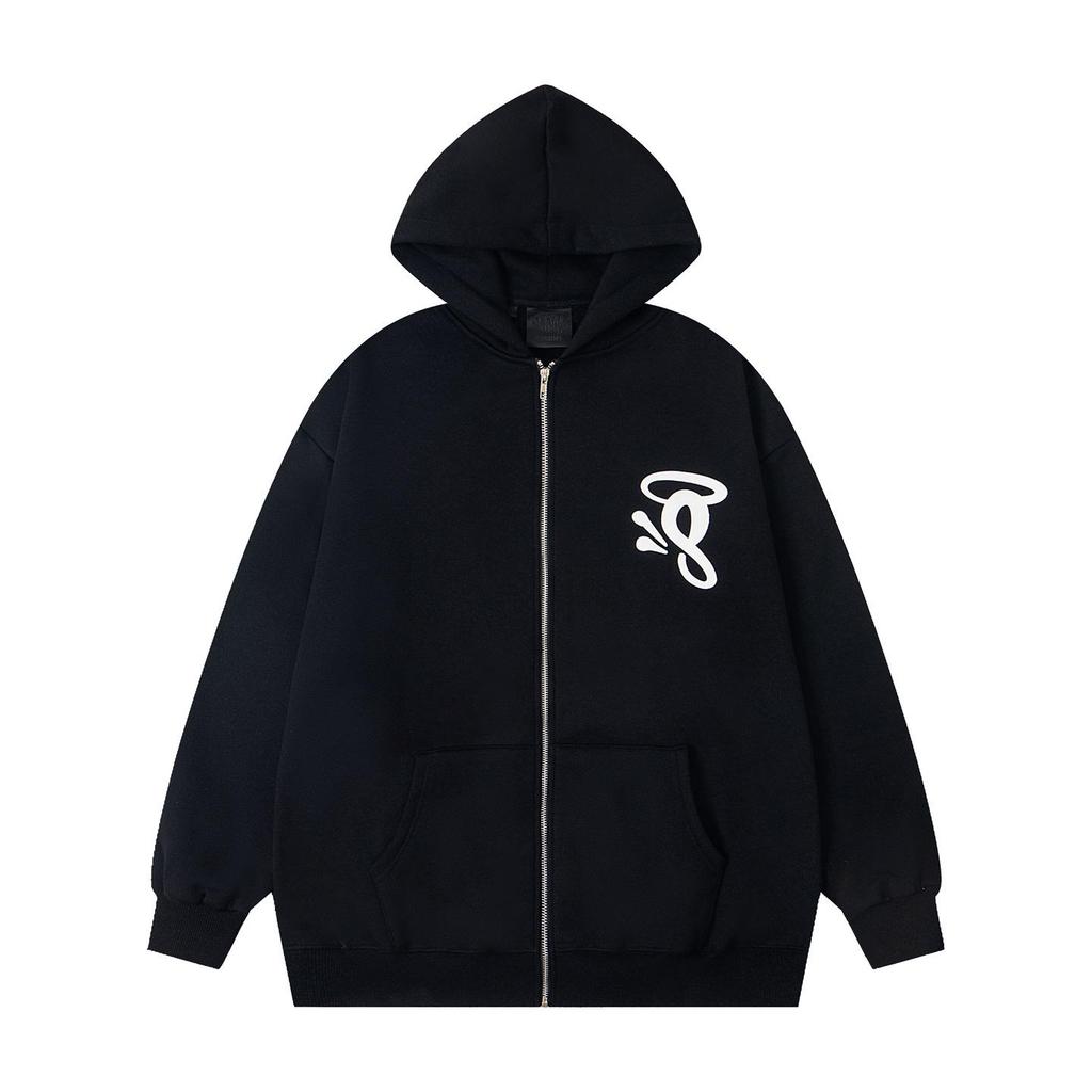 Synaworld Unisex Trendy Hip Hop Letter Print Fleece Hoodie - Casual Loose Fit for Men and Women