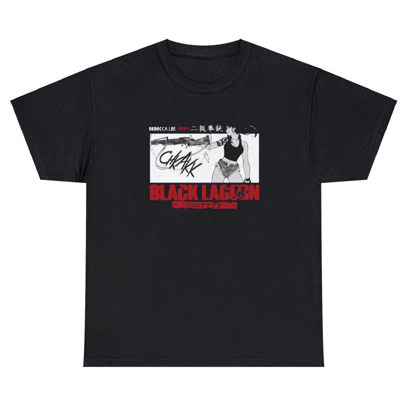 Black Lagoon Shirt Tshirt Unisex Unisex 100 Cotton Plus Size Fashion Oneck Casual Streetwear Oversized Anime Harajuku Unisex Tees