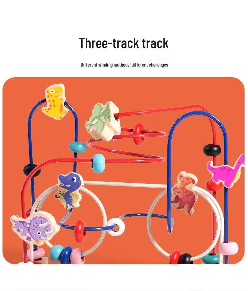 Dziecięcy labirynt z koralików ze zwierzętami: Koordynacja Ręka-Oko i Zabawka Edukacyjna dla Chłopców i Dziewczynek