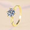 0.5-2ct D Color Moissanite Engagement Ring for Women 925 Silver Gold Plated Solitaire Rings