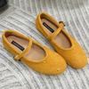New Metal Rivets Mary Janes Women Comfort Soft Bottom Round Toe Flat Casual Shoes Elegant Slingback Brand Ballet Shoe for Ladies