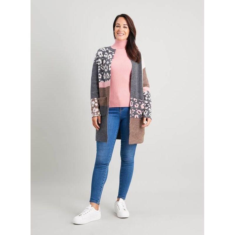 

Sunshine House Autumn and Winter Export European and American plus Size Women s Clothes Print Pattern Long Shawl Thick Sweater Overcoat Cardigan Flower color 24: Bust size 140