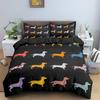 Dachshund Dog King Queen Duvet Cover Cartoon Pet Puppy Bedding Set Sausage Dog Quilt Cover Cute Animal Polyester Comforter Cover