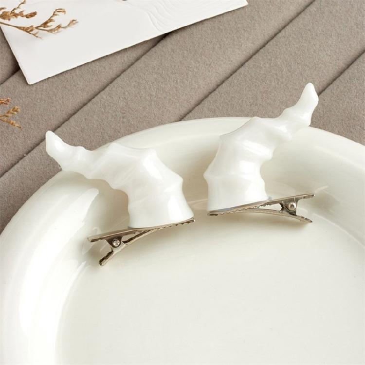 1pair Goth Devil Horn Hairpin Carnivals Hair Clip Halloween Hairpin for Girl