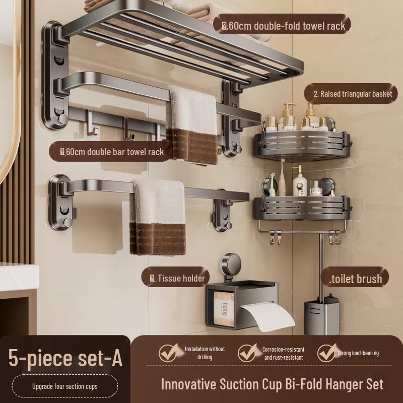 Mi Ling Punch-Free Foldable Wall-Mounted Towel Rack