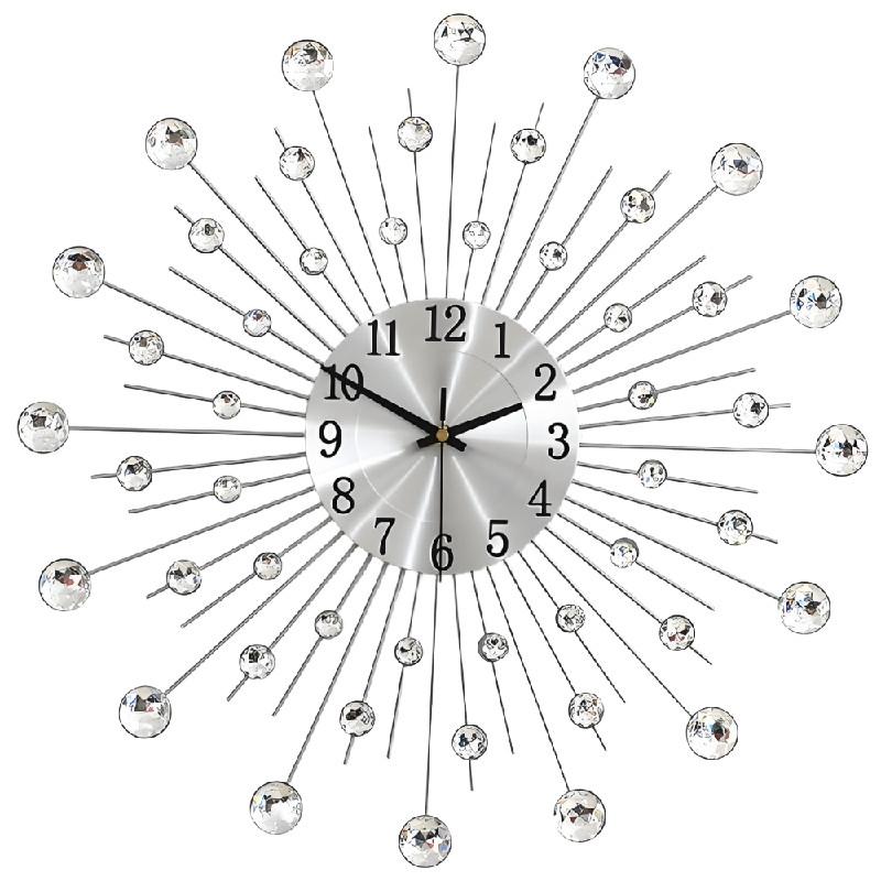 

Beaded Crystals Diamond Jeweled Wall Clock For Living Room Decoration Gifts