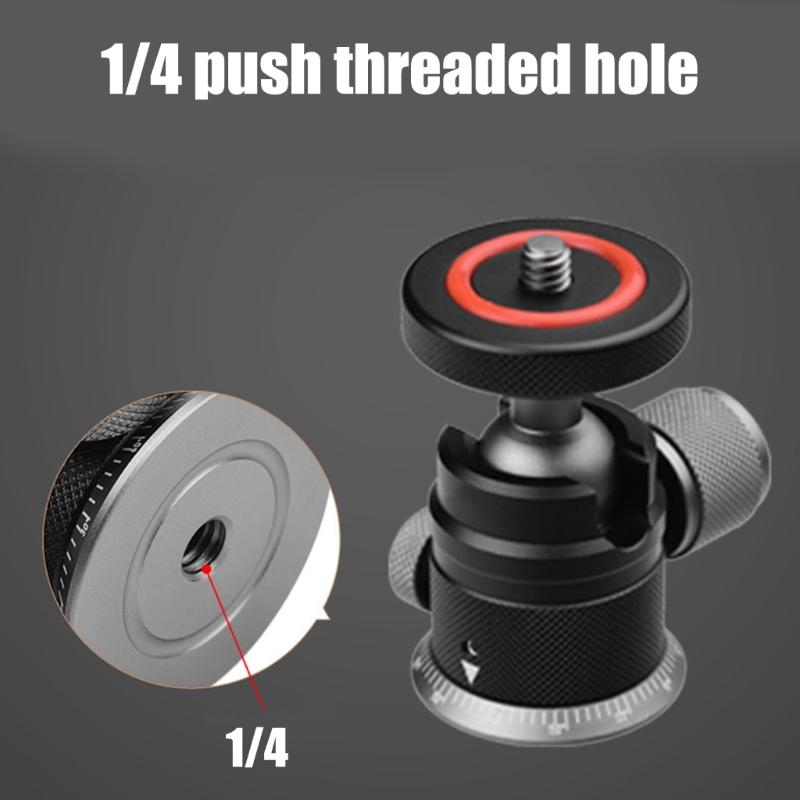 Aluminum Ball Head 90 Degree Tilt 360 degree Rotation Camera Mount Adapter for DSLR Cameras Smartphone
