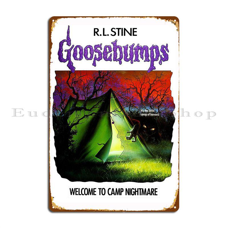

Goosebumps Welcome To Camp Nightmare Metal Signs Garage Living Room Rusty Personalized Cave Tin Sign Poster 20x30cm（7.8x11.8inch）