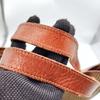 POLO RALPH LAUREN Checkered Tote Bag PVC Leather Beige Brown Used Japan