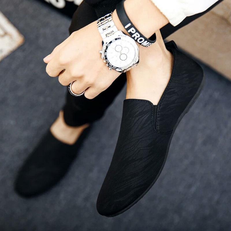 

Модная мужская летняя ретро ленивая обувь, повседневная обувь в горохе, Англия, повседневная обувь 39 чёрный