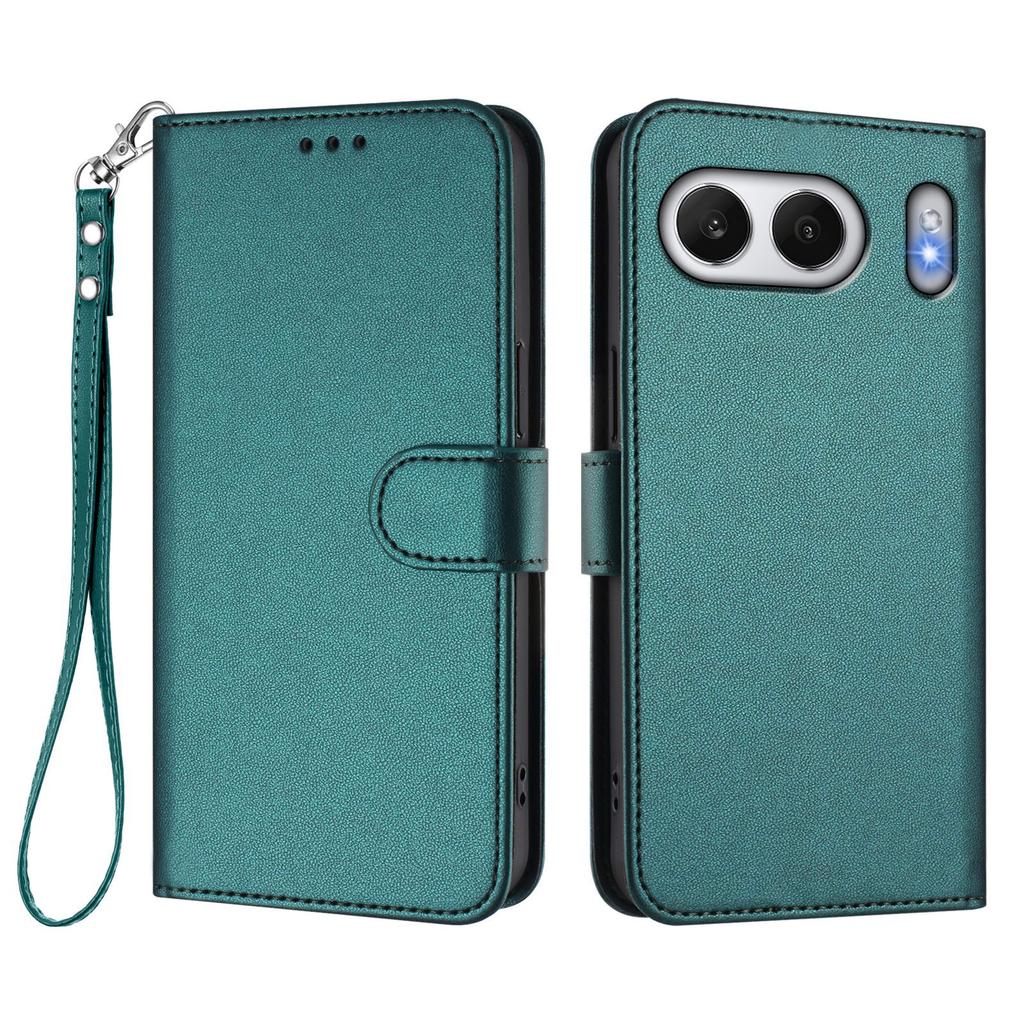 For OnePlus Nord 4 Leather Case Wallet Stand Phone Cover with Wrist Strap