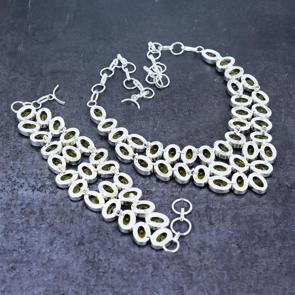 Citrine Gemstone Handmade 925 Sterling Silver Jewelry Set I8a94