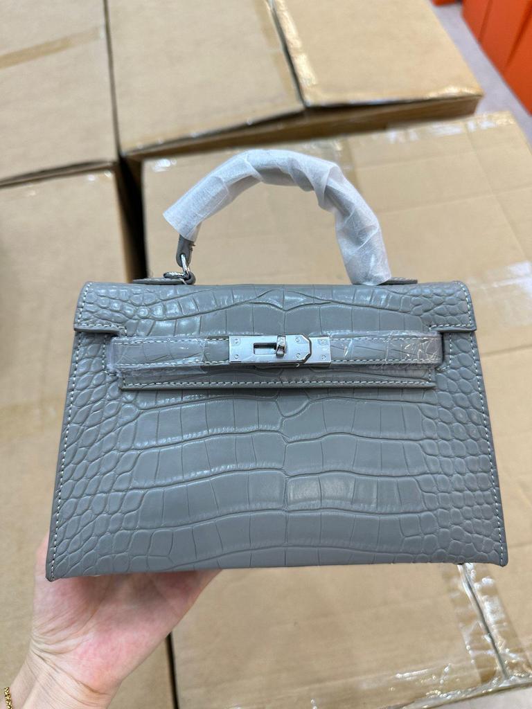 Europese & Amerikaanse Retro Krokodillenpatroon Kelly Enkelbandige Crossbody Tas: High-End, Modieuze, Lichte Luxe Handtas voor Dames