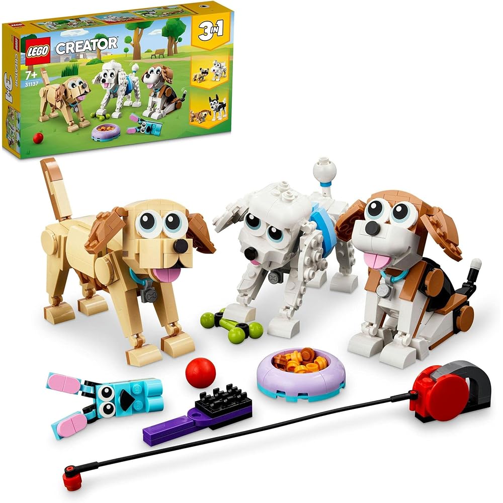 LEGO Creator Cute Dogs 31137 Building Blocks Toy for Kids Ages 7 and Up
