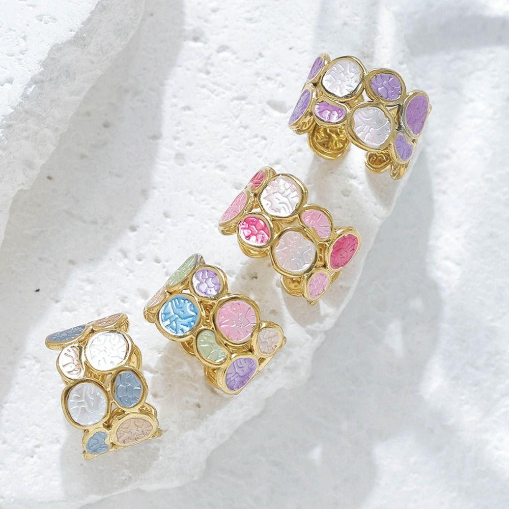 Gold-plated Oil Dripping Ring Colorful Colorful Ring Geometric Pattern Ring Wedding Gifts