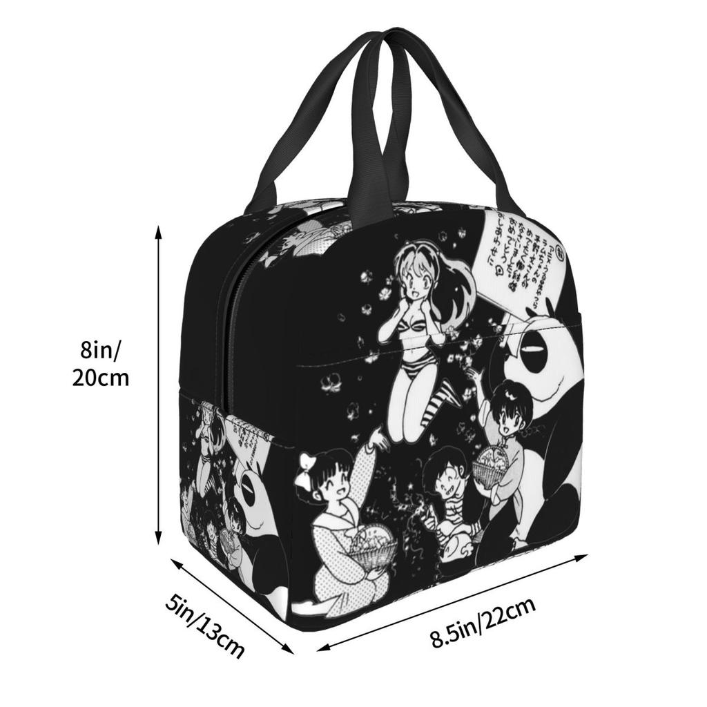 Ranma 12 Urusei Yatsura Insulated Lunch Bag for Women Office Cooler Thermal Food Box Tote Portable Lunch Boxes Container