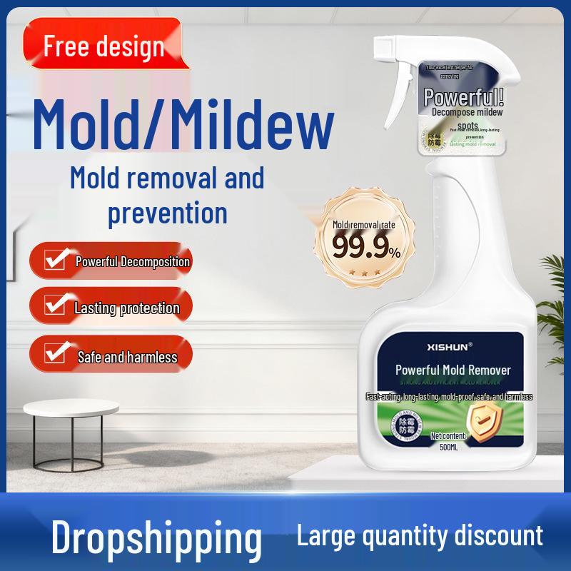 Средство от плесени для стен и поверхностей: Антигрибковое, Универсальное для белых стен, плитки, пластика, дерева, мрамора 500ml (no tools)