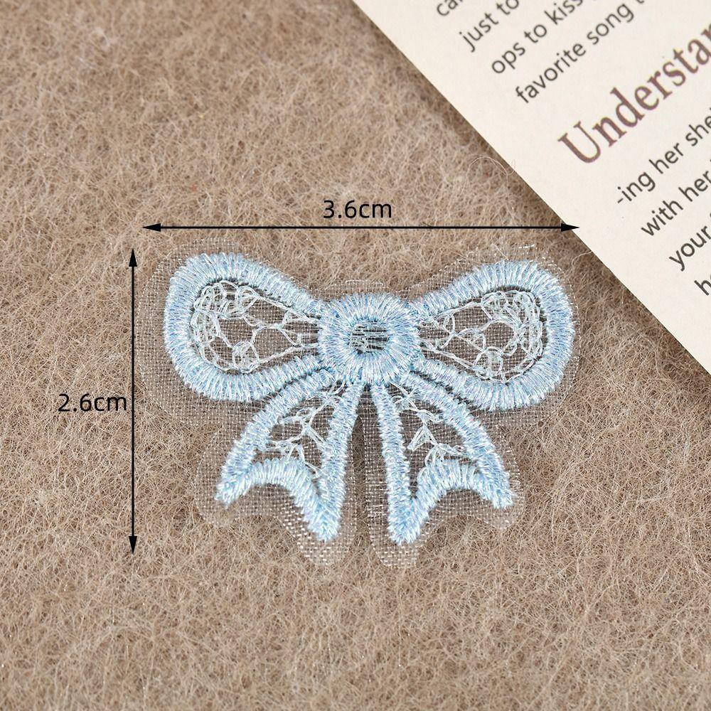 20pcs European Style Bowknot Applique Mini Mesh Embroidery Patch DIY Accessory Material Exquisite DIY Handmade Accessories