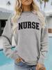 Women's Casual Autumn/Winter Round Neck Nurse Print Hoodie