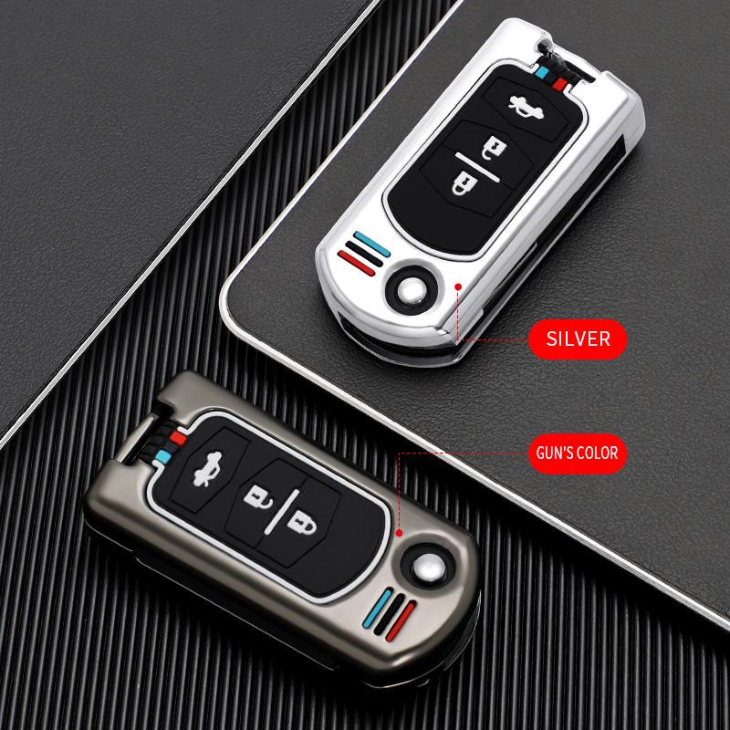 Interior Mouldings Car Flip Key Case Cover Shell For Mazda 3 5 6 Series M6 RX8 MX5 2 3 Buttons Smart Keyless Key Protector Fob B