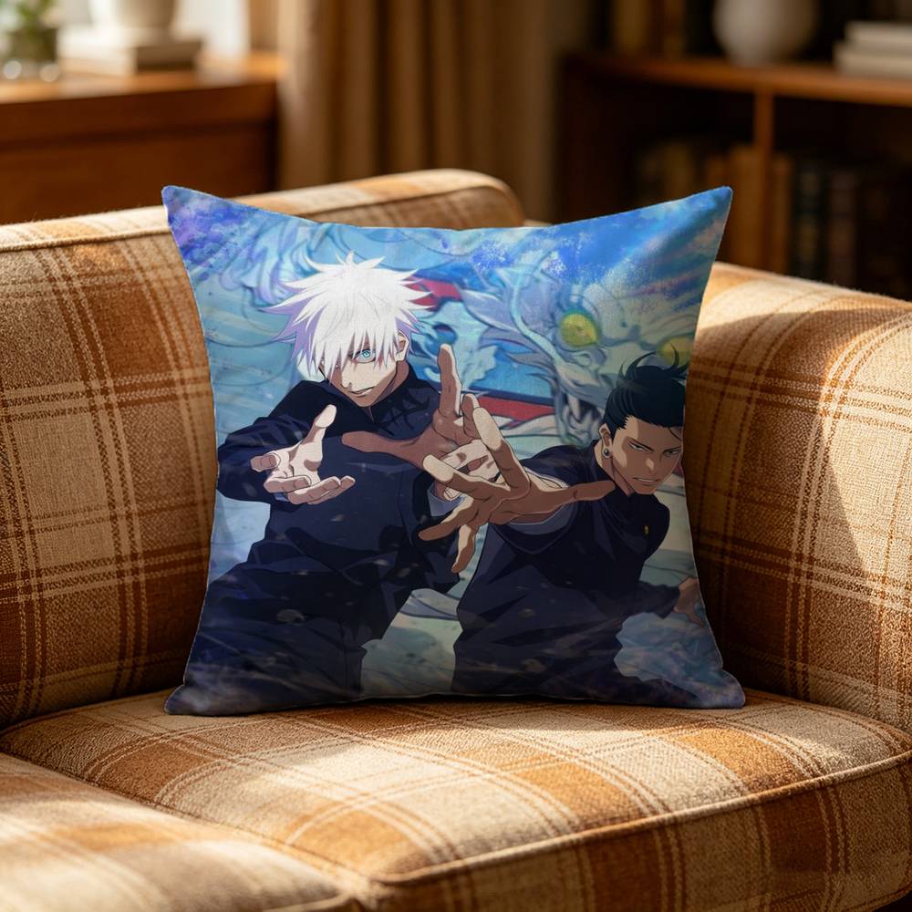 Satoru Gojo And Suguru Geto Pillow Case Pattern Printed Pillowcase For Living Room Sofa Cushion Cover