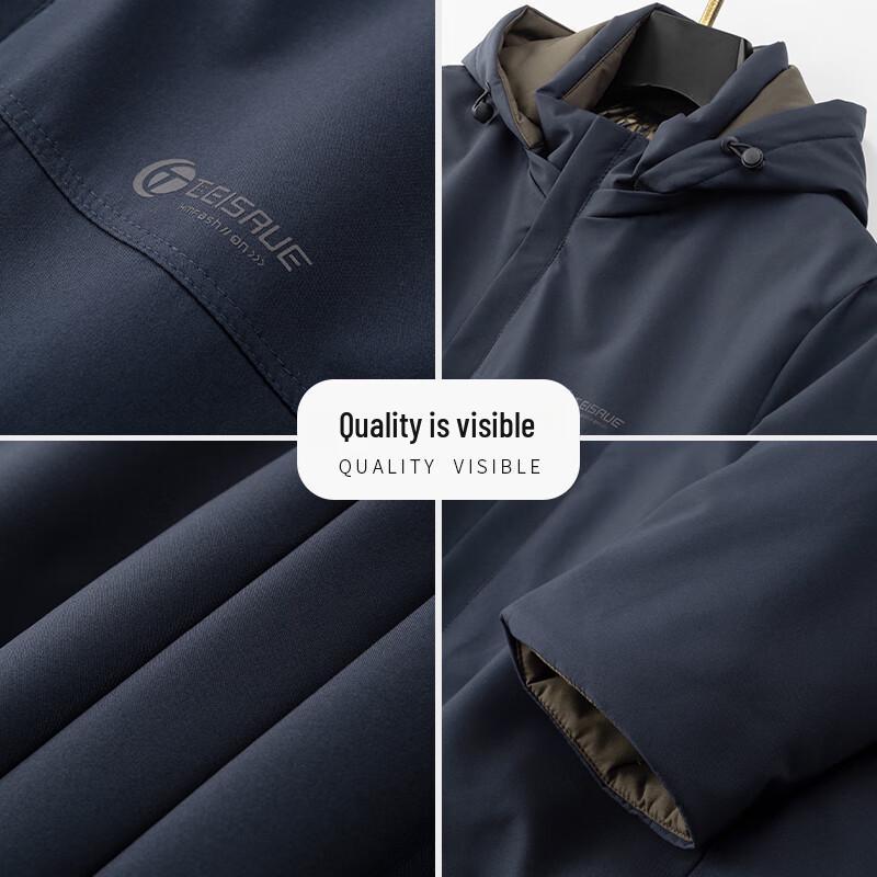 Tucano Men's Thickened Winter Padded Coat with Removable Hood