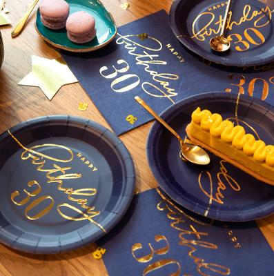 Happy Birthday Plates 30th Birthday 18cm 6pcs.