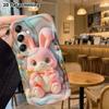 Phone Case: 2D Flat, Suitable for Samsung Galaxy A34 A35 M05 M06 S20 S22 S21 FE Plus 5G, Pink Little Bunny, Perfect Christmas and Halloween Holiday Gi