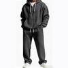 Completo Uomo Autunno Inverno con Felpa con Cappuccio e Pantaloni da Tuta a Maglia Waffle, Tuta Sportiva Casual Stampa 3D Due Pezzi