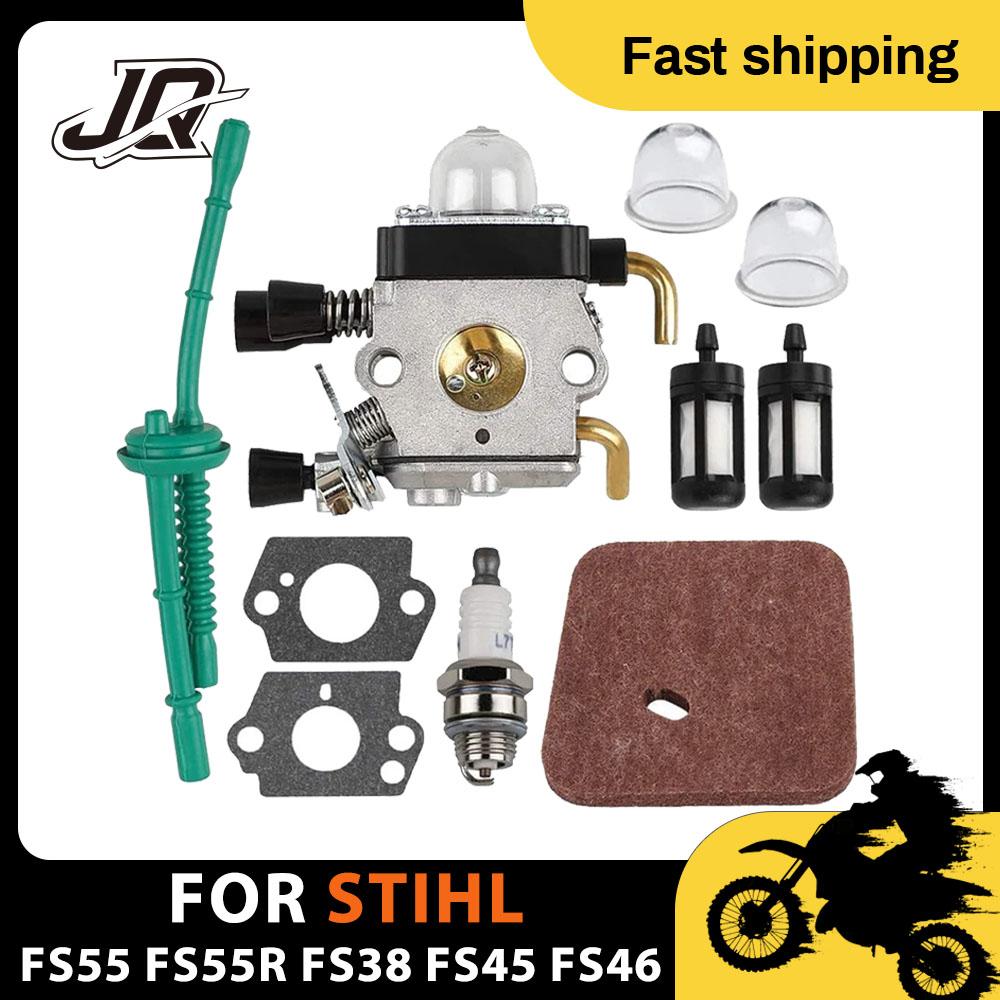 Pour STIHL FS55 FS55R FS38 FS45 FS46 KM55 HL45 FS45L FS45C FS46C FS55C FS55RC Carburateur Coupe-bordures Désherbeuse