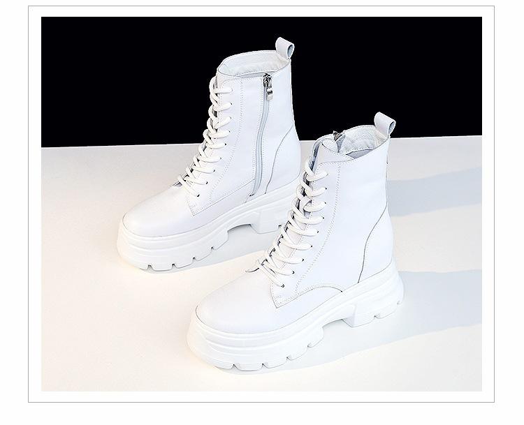 Martin Boots Women's and Women's Autumn and Winter Platform Short Boots Fashionable and Simple Leather Boots
