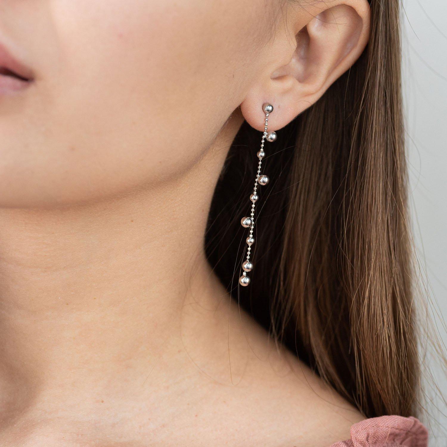 

Срібні сережки h 6.5 cm срібний