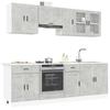 VidaXL Set of 8 "Porto" Kitchen Furniture In Concrete Grey Engineered Wood 3314845
