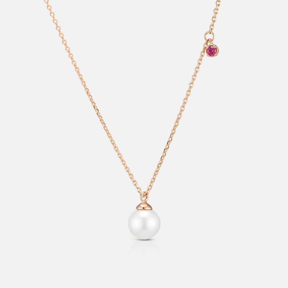 Perla Rose Silver Necklace 42Cm A201Sn1043Rpr